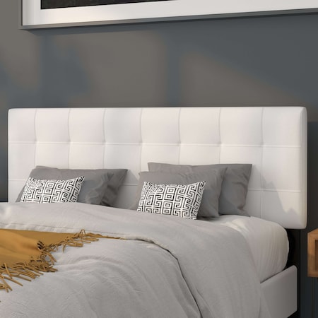 Flash Furniture Bedford Headboard, Queen, White Fabric HG-HB1704-Q-W-GG